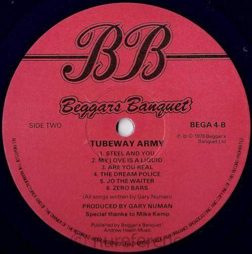 BEGA 4 1978 B Side Label.